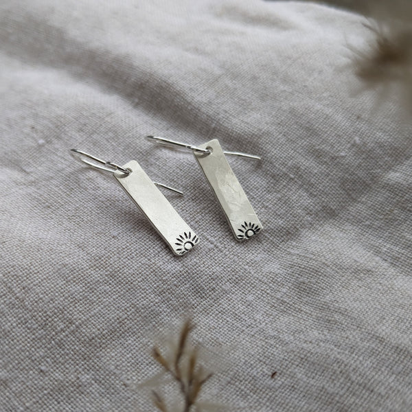 Sunset Silver Bar Earrings