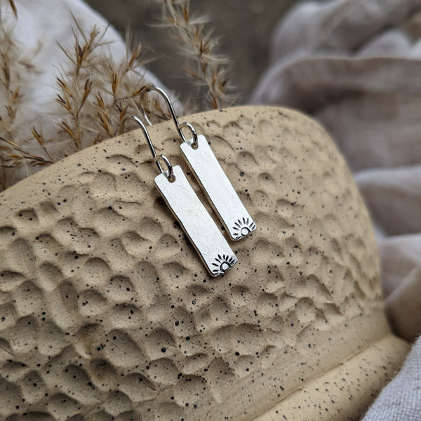 Sunset Silver Bar Earrings