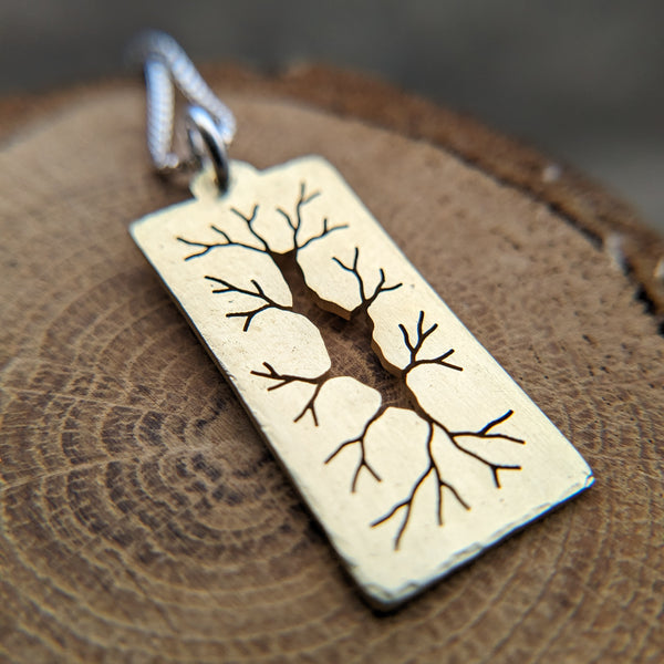 Cracked - Hand-cut Brass Necklace