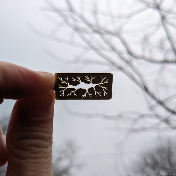 Cracked - Hand-cut Brass Necklace