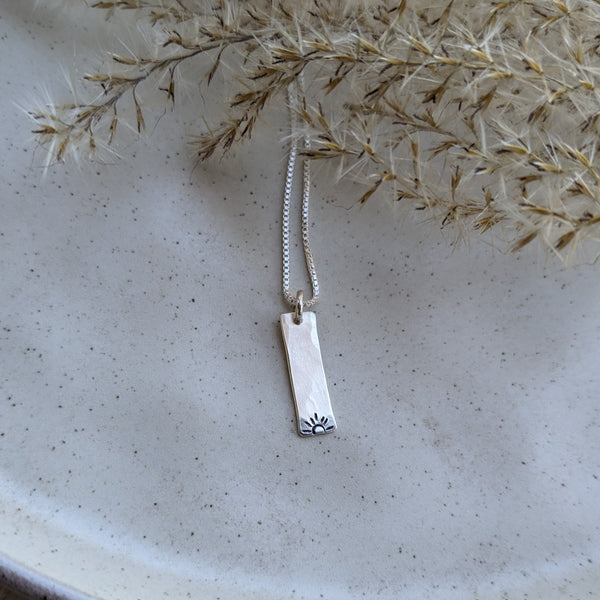 Sunrise Silver Bar Necklace
