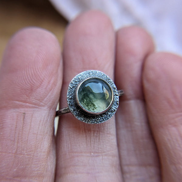 Moss Agate Ring, size 6.5