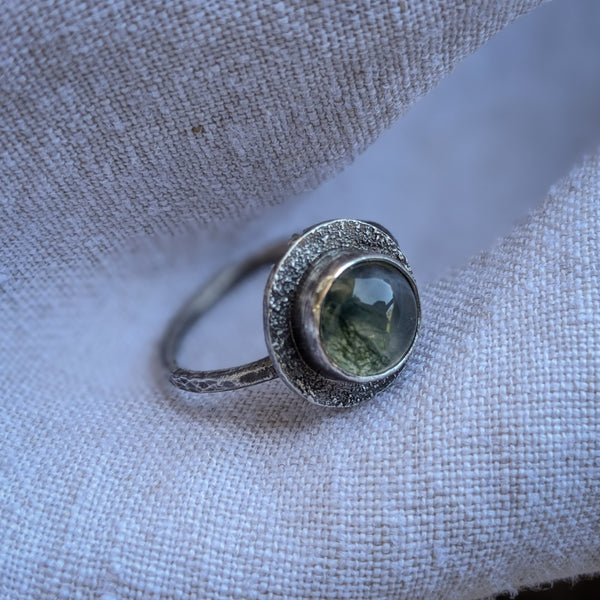Moss Agate Ring, size 6.5