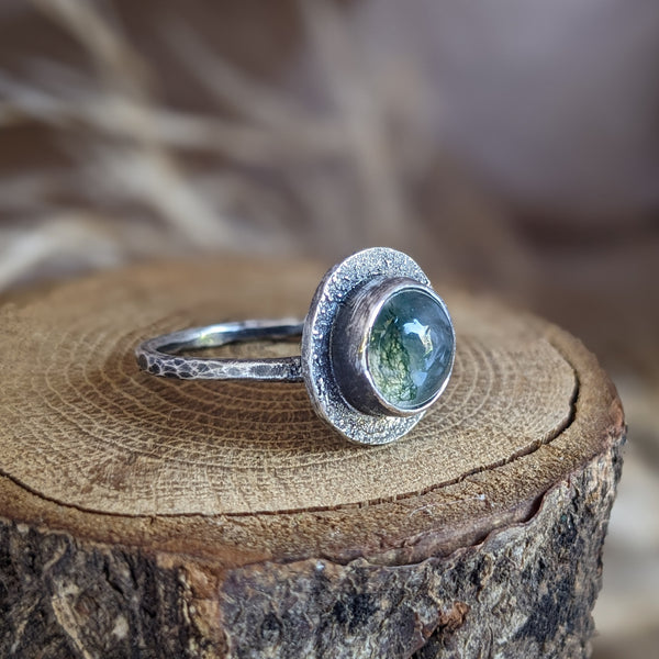 Moss Agate Ring, size 6.5
