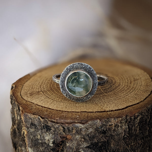 Moss Agate Ring, size 6.5