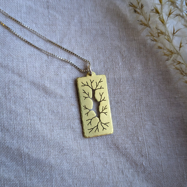 Cracked - Hand-cut Brass Necklace