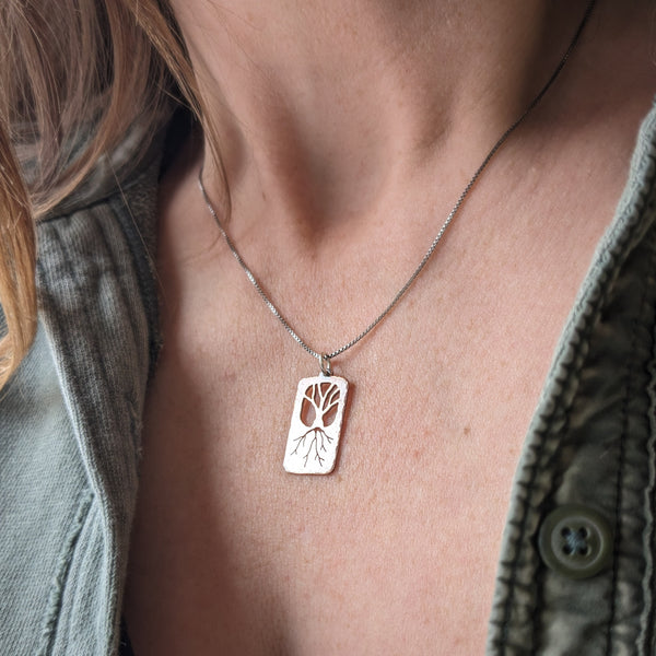 Roots - Hand-cut copper necklace