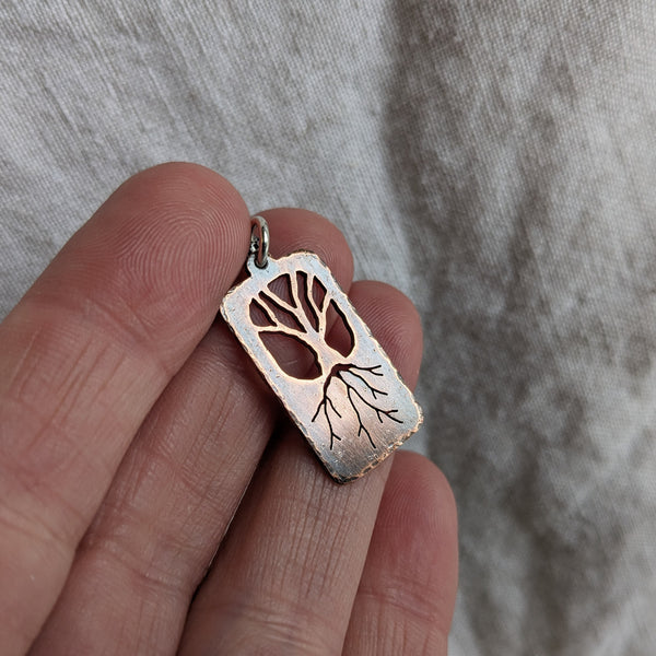 Roots - Hand-cut copper necklace