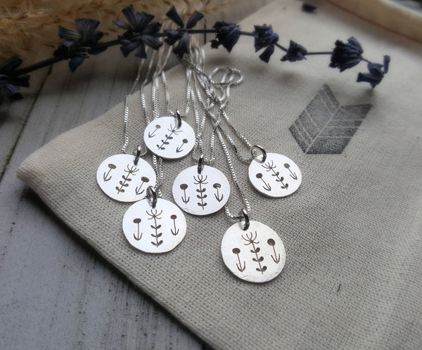 Wildflower Pendant - Silver flowers charm