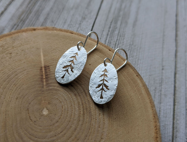 Tall trees - sterling silver pine spruce tree earrings