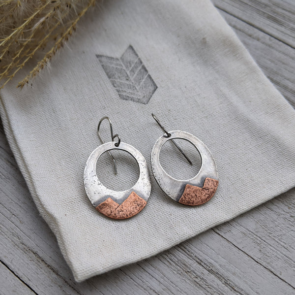 Move Mountains - mixed metal mountain earrings