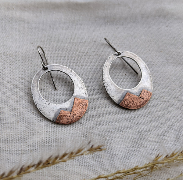 Move Mountains - mixed metal mountain earrings