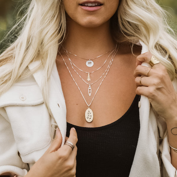 Gold Leaves Necklace - botanical jewelry