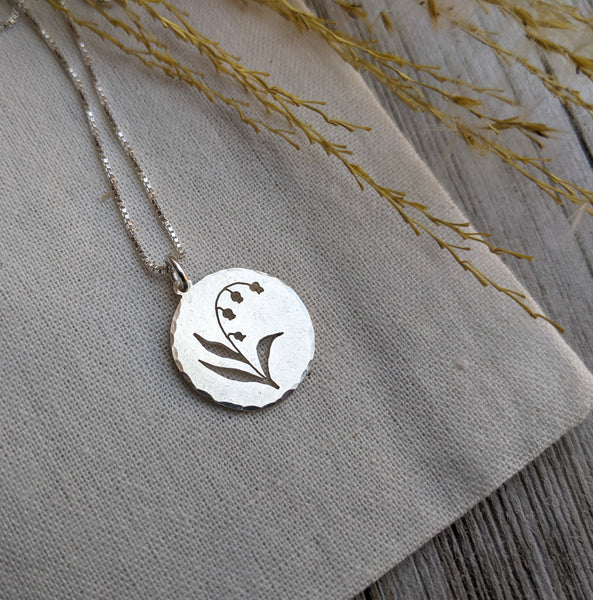 Lily of the Valley - silver botanical necklace
