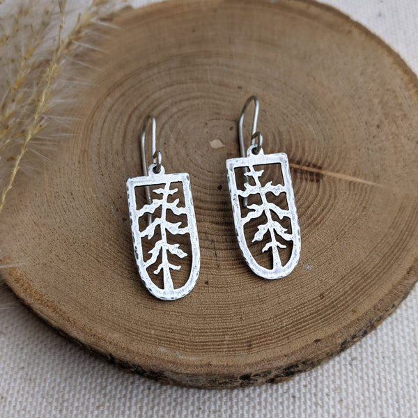 Windswept Earrings - oxidized silver