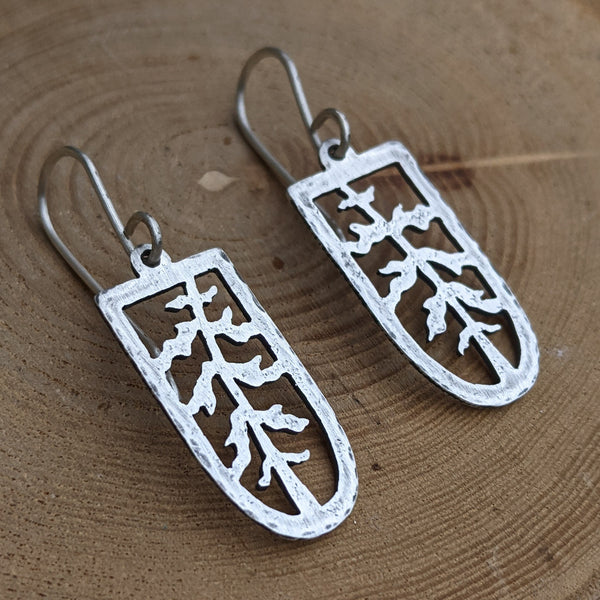 Windswept Earrings - oxidized silver
