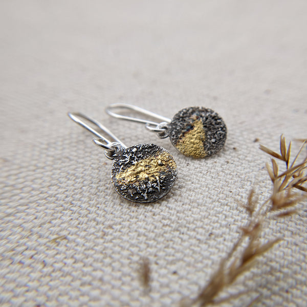 Galaxy Earrings - silver and 24kt gold