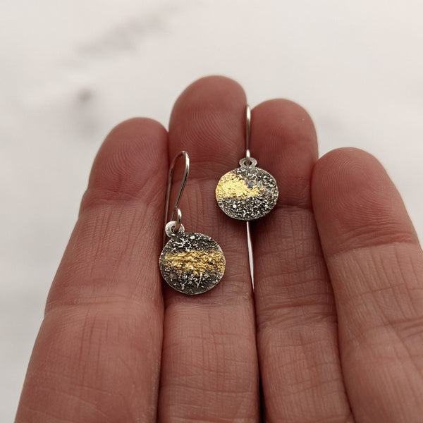 Galaxy Earrings - silver and 24kt gold