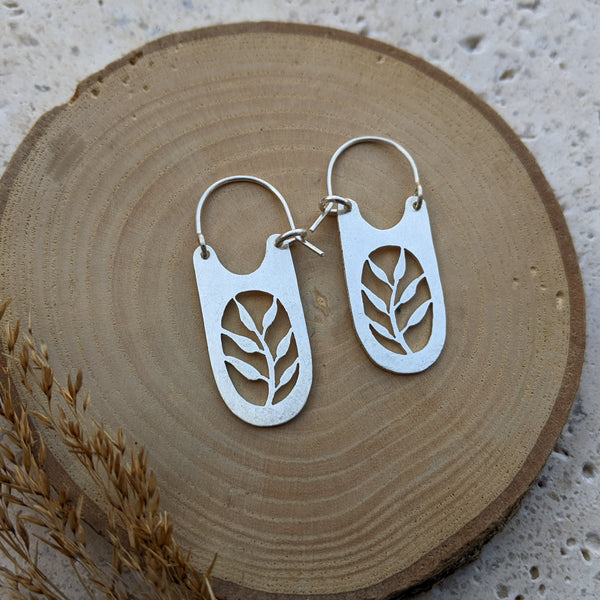 Botanical Silhouette Hoops