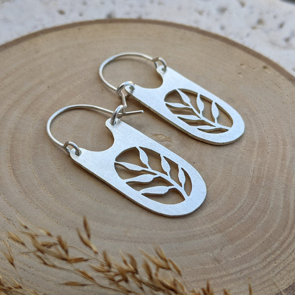 Botanical Silhouette Hoops