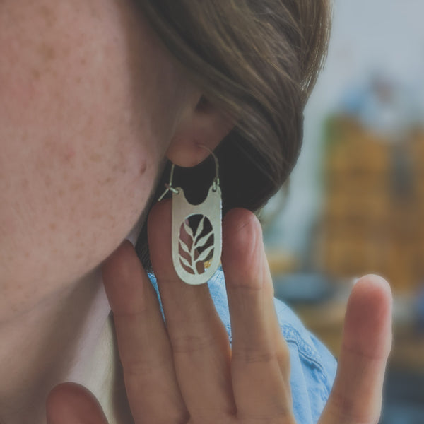 Botanical Silhouette Hoops