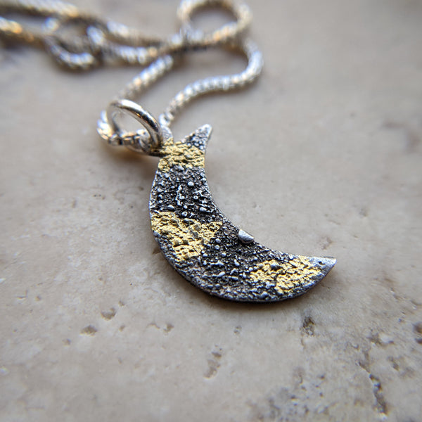 Gold-kissed Moon - Keum boo necklace
