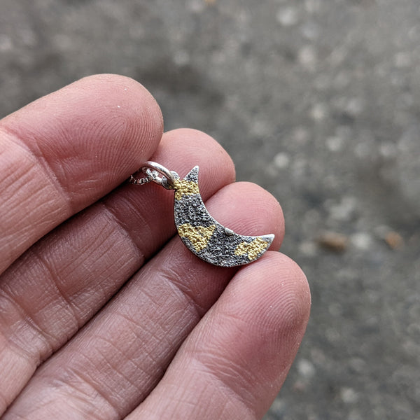 Gold-kissed Moon - Keum boo necklace