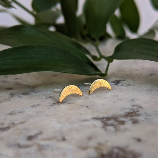 Crescent Moon Studs