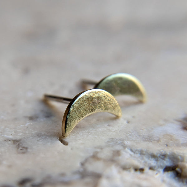 Crescent Moon Studs