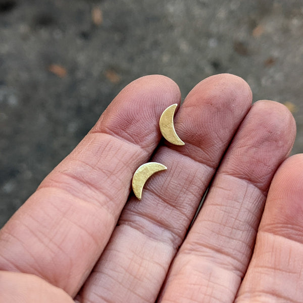 Crescent Moon Studs