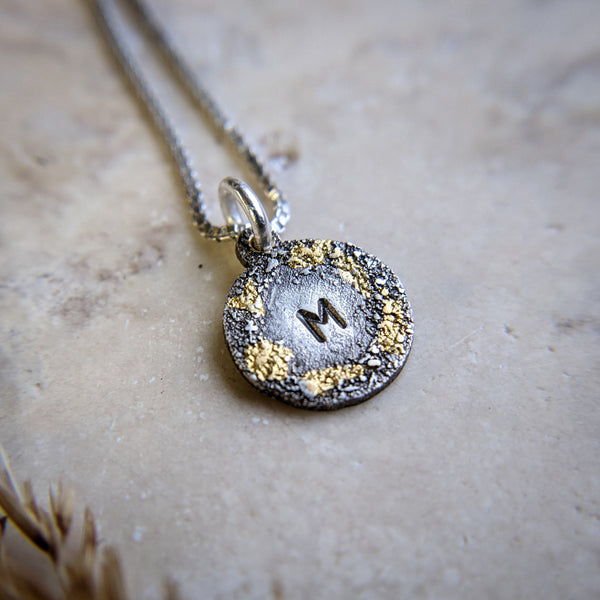 Silver and Gold Initial Pendant