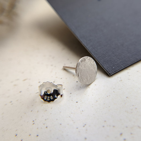 Moon Phase Studs - sterling silver moon earrings