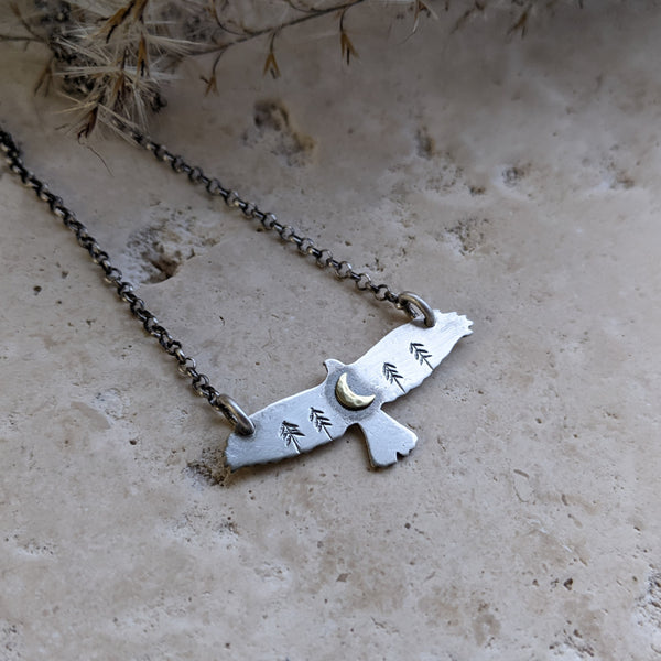 Night Flight Hawk Necklace