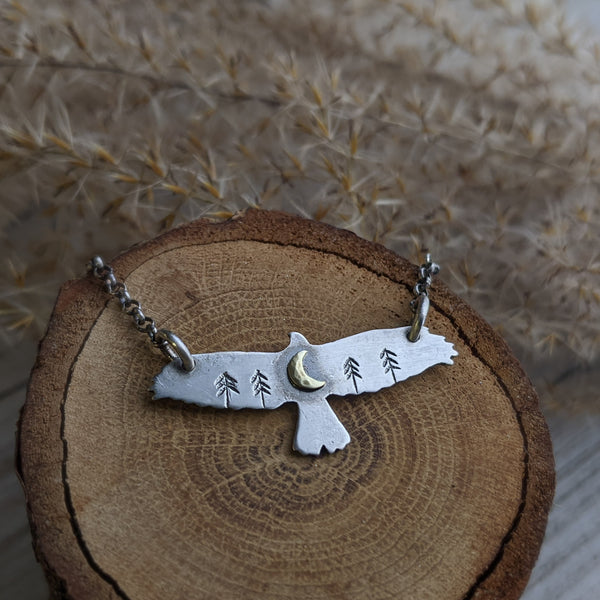 Night Flight Hawk Necklace