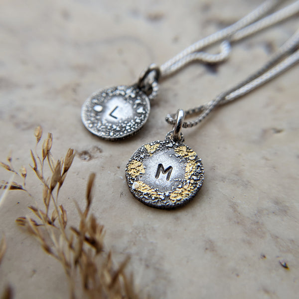 Silver and Gold Initial Pendant