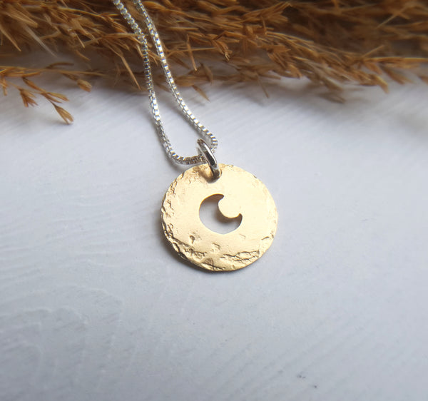 Tiny Crescent Moon Charm - Gold moon necklace