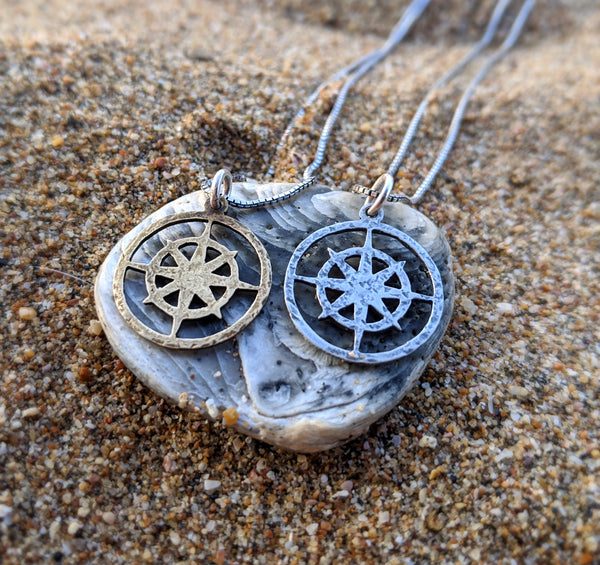 Silver Explorer's Compass Pendant