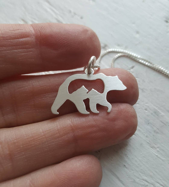 Silver Mountain Bear Pendant - Grizzly mountains