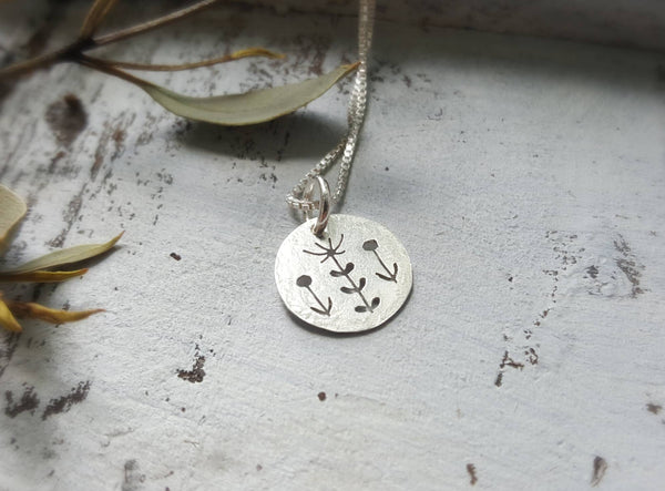 Wildflower Pendant - Silver flowers charm