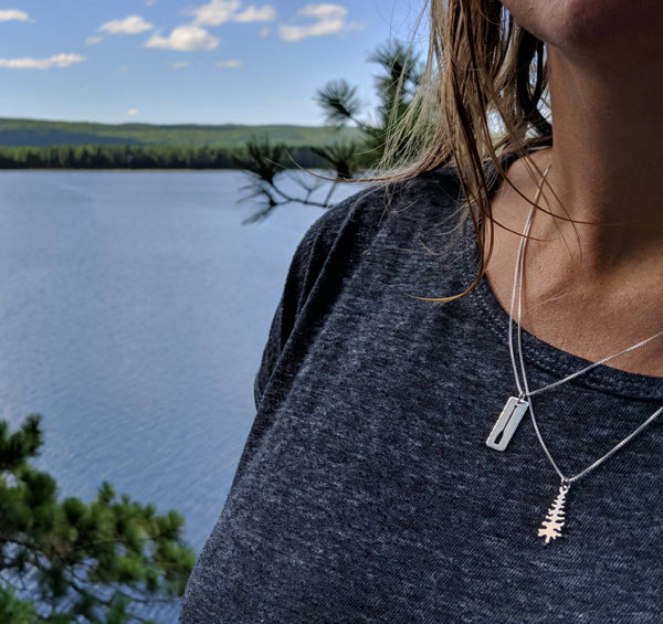 Paddle On - sterling silver canoe paddle necklace