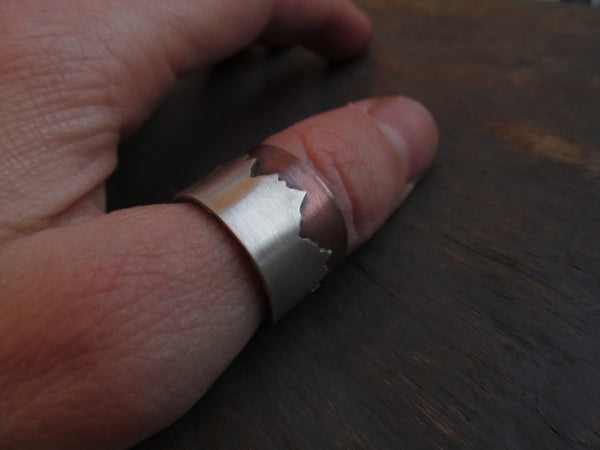 Mountain Range Ring - Copper and Sterling Silver - Mixed Metal Jewelry