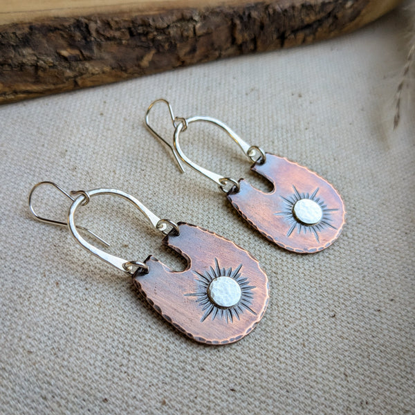 Sunburst Mixed Metal Earrings