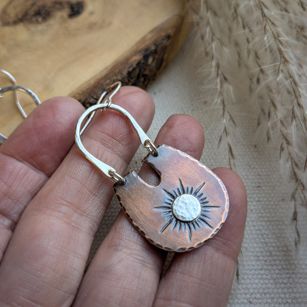 Sunburst Mixed Metal Earrings