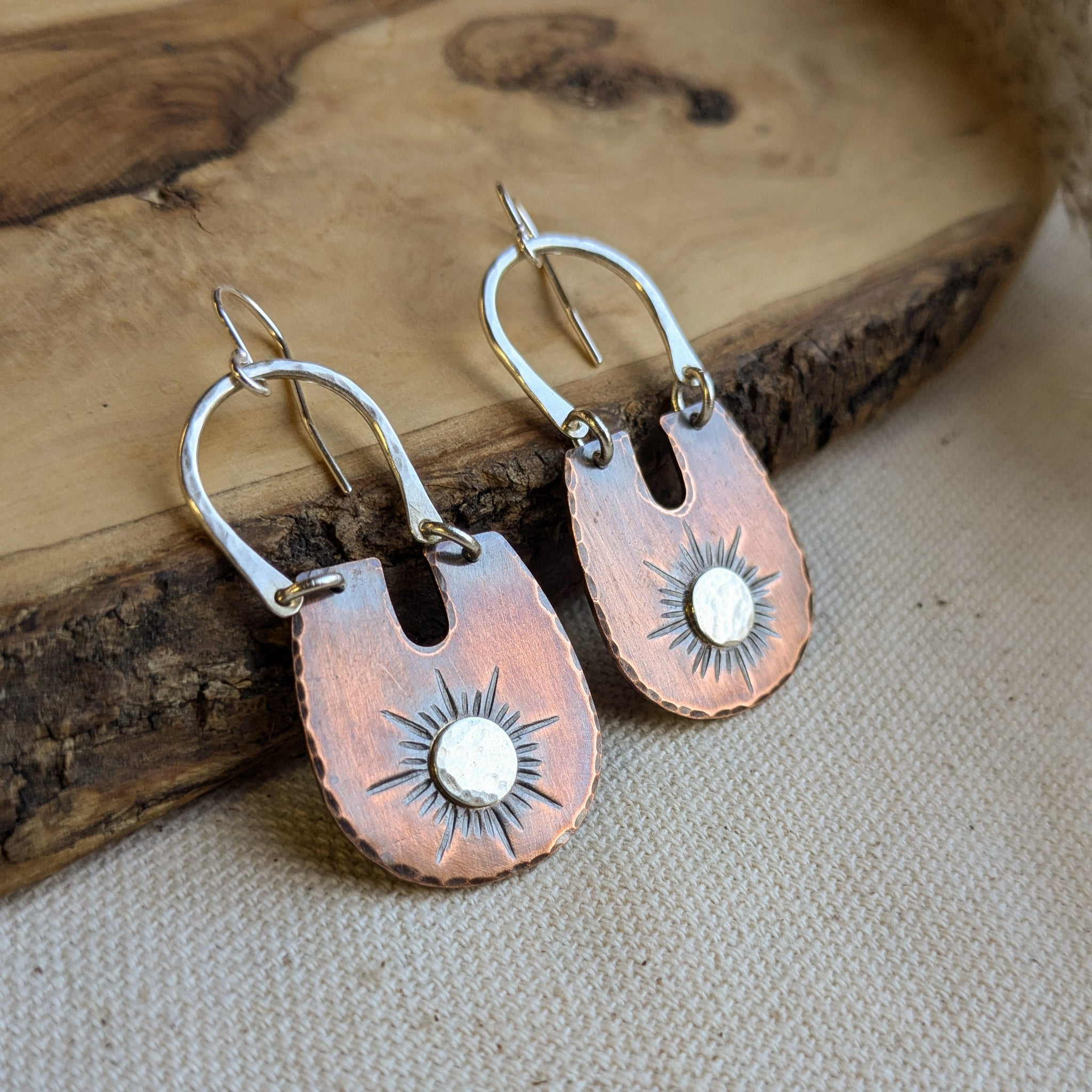 Sunburst Mixed Metal Earrings