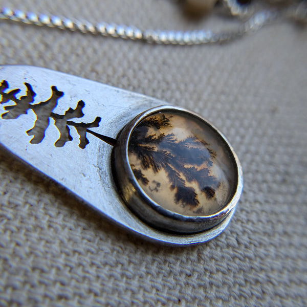 Dendritic Agate Evergreen Necklace