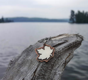 Maple Leaf Pendant - mixed metal