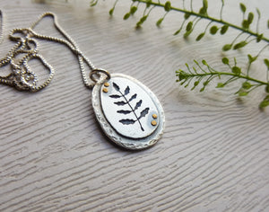 Silver Fern Pendant - Botanical Necklace