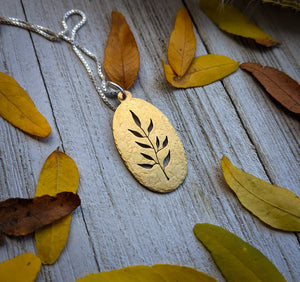 Gold Leaves Necklace - botanical jewelry