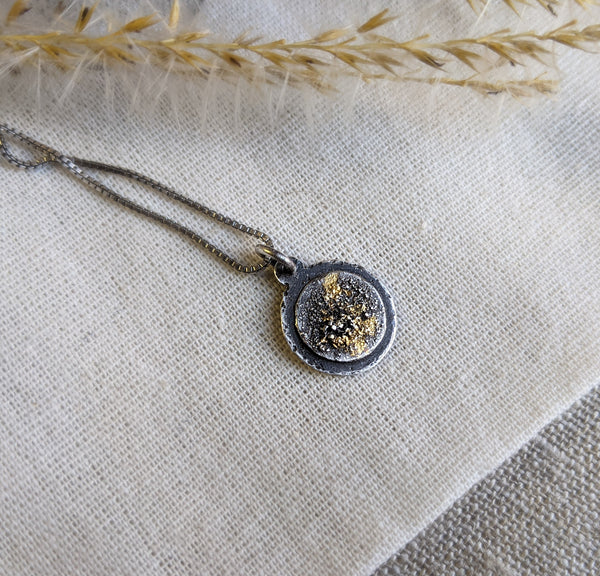 Tiny Galaxy Pendant - Keum Boo silver and gold