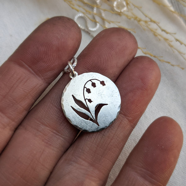 Lily of the Valley - silver botanical necklace